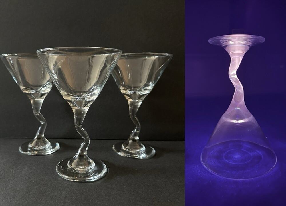 3 Libbey Z-Stem 9 oz. Martini Glasses, LRSZST, Unboxed, Never Used, GLOW